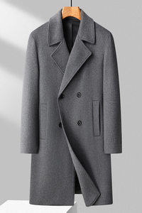 Cappotto Lungo Invernale da <span class=keywords><strong>Uomo</strong></span> alla Moda, <span class=keywords><strong>Doppiopetto</strong></span> con Risvolto, Stile Classico per Business Casual, <span class=keywords><strong>Giacca</strong></span> in Lana con Fodera in Pile - Product Image 3