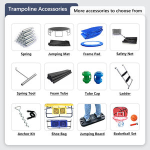 Puntos de venta de fábrica para interiores y exteriores, trampolín colorido para niños, trampolín redondo pequeño para niños, interior con red protectora - Product Image 6