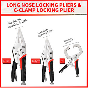 6PCS thép carbon cao kết hợp mạnh mẽ cỡ lớn khóa kìm kẹp Công Cụ Kìm áp lực phổ quát Khóa Kìm thiết lập - Product Image 5
