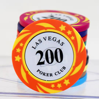 Yüksek Kaliteli Üç Yıldızlı 14g Kil Texas Hold'em Poker Fişleri Casino Kil Fişleri Poker Kulübü Aksesuarları için