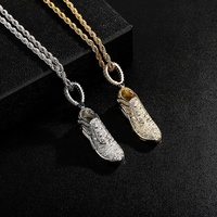 Nouveau Pendentif Modèle Chaussure Hip Hop pour Hommes et Femmes, Colliers Scintillants en Zircon Cubique et Cristal, Bijoux de Mode, Pendentifs et Breloques