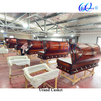 Ataúdes de Madera de Caoba Africana Sólida, Estilo Americano, de Alta Calidad, Personalizables al por Mayor - Ataúdes y Féretros Personalizados para Funerales