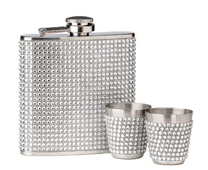 Bán buôn 6oz 304 thép không gỉ chai rượu vang <span class=keywords><strong>Flask</strong></span> Set xách tay Thời trang kim cương thiết kế lấp lánh Rhinestone Hip <span class=keywords><strong>Flask</strong></span> Quà Tặng - Product Image 5