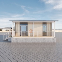 Maison conteneur villa moderne mobile préfabriquée de luxe chambre simple 2 en 1 villa en kit plat préfabriquée en acier léger avec toit à pignon
