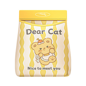 Dear Cat Wall Mount Trash Bag Storage Organizer Large Capacity Kitchen Cabinet Hanging Bag With Cute Bear Design - Product Image 3