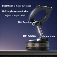 Support magnétique de téléphone pour voiture à ventouse, rotatif à 360°, fixation tableau de bord, léger, universel pour téléphones de 4 à 6,5 pouces, vente en gros