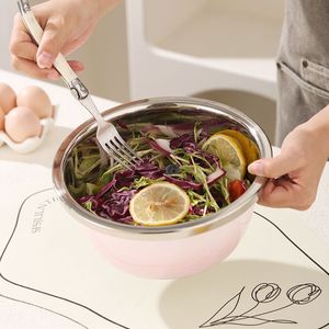 Bol en acier inoxydable Xinrong 3L, multifonctionnel pour la cuisine, idéal pour mélanger les salades et préparer les aliments - Product Image 1