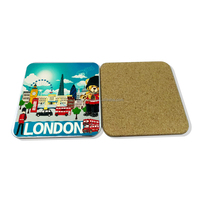 Le plus récent Souvenir de voyage Paris Beautiful Designs Cup Coaster avec Logo Cork Back Mat Sous-verres en bois MDF personnalisés pour boissons