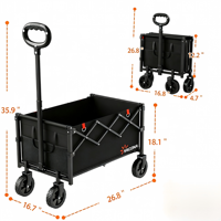 Chariots pliants à quatre roues, chariots utilitaires, chariots de courses en métal imperméables, spéciaux pour le camping en plein air et la vente de rue