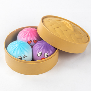 Cartoon Expression Soup Bun Squishy Slow Rebound Stress Relief Kids Toy Ombre Squishy Dumpling Blind <b>Pack</b> Cute <b>Fidget</b> Toy - Product Image 2