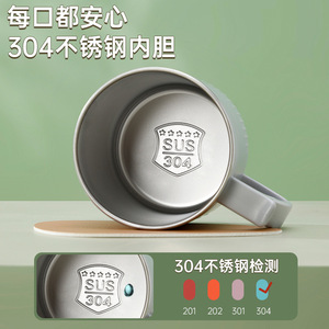 Mark <b>Cup</b> Stainless Steel Mug With Lid 304 Thickened <b>Insulated</b> Office Coffee Mug For Tea Coffee Milk Gift - Product Image 5