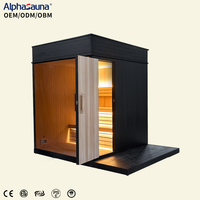 Sauna intérieur en bois style noir, grande salle de sauna avec miroir, haute qualité, prix bas, vente directe d'usine, bois personnalisable