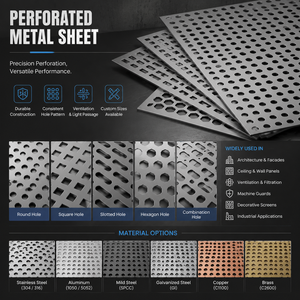 Tôle <span class=keywords><strong>perforée</strong></span> à mailles fines et denses en <span class=keywords><strong>acier</strong></span> poinçonné pour <span class=keywords><strong>grille</strong></span> de ventilation, écran décoratif et panneau intérieur - Product Image 4