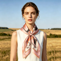 Écharpe de tête en soie avec impression numérique personnalisée Bandana Écharpes carrées d'impression pour femmes de créateur