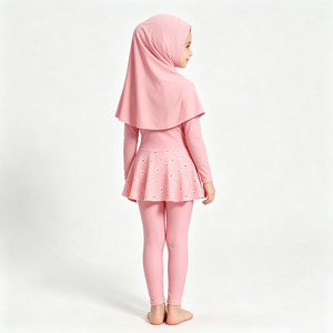 Kids Muslim Burkini Swimsuit 3PCS Full Coverage <b>Modest</b> Swimwear with Hijab Long Sleeve Girls Swim <b>Set</b> - Product Image 6