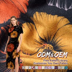 قماش شتوي عصري فائق النعومة من المخمل الكوري المرن مع طباعة سباندكس للملابس - Product Image 2