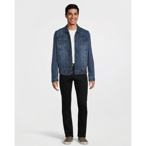 Wholesale Stylish Men's <b>Winter</b> Warm Denim Jacket Customizable with Embroidery <b>Decoration</b> Available in Bulk Quantity - Product Image 1