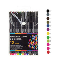 Stylos feutres colorés pour journal et agenda, 12 couleurs, 0,4 mm, pointe fine, pour livres de coloriage pour adultes