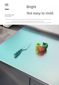 Piano di lavoro Inox <span class=keywords><strong>tagliere</strong></span> <span class=keywords><strong>grande</strong></span> in acciaio inossidabile doppio lato <span class=keywords><strong>impastare</strong></span> pannello di cottura arrotolato ispessito taglieri cucina - Product Image 4