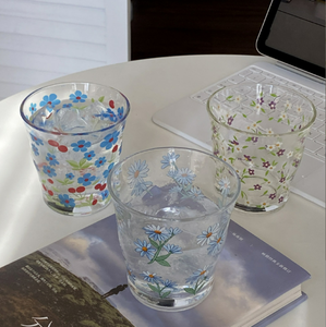 Tazza da <span class=keywords><strong>Caffè</strong></span> e Latte in Vetro con Fiori di <span class=keywords><strong>Margherita</strong></span> Dipinta a Mano, Stile Retrò Romantico, 250ml, Resistente al Calore, per Uso Femminile - Product Image 2