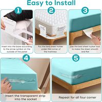 4 packs de sangles pour draps de lit-Supports d'angle élargis pour un ajustement ferme et serré-Option cadeau pour les taies d'oreiller-Ensembles de housses de couette