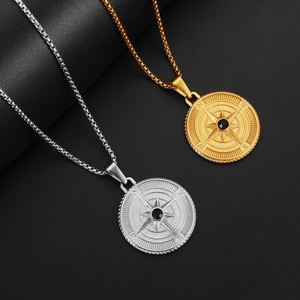 Impermeable Cruz Jesús colgante collar 18K PVD oro plata cristiana joyería religiosa hombres Acero inoxidable crucifijo collar - Product Image 5