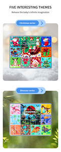 Halloween dinosaurus Natal laut nomor alfabet ruang beberapa tema Puzzle blok dengan papan gambar - Product Image 5