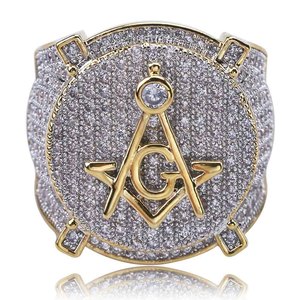 Anello Massonico Vintage con Cristallo, Simbolo Templare, Anello Hip Hop Punk <span class=keywords><strong>da</strong></span> <span class=keywords><strong>Uomo</strong></span>, Anello Artigianale Etereo - Product Image 6