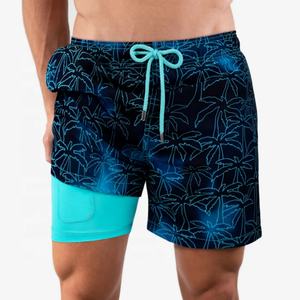 Shorts de bain pour hommes en coton et nylon, taille 4XL, vêtements de sport décontractés, imperméables, extensibles, imprimés, logo personnalisé, directement de l'usine - Product Image 3