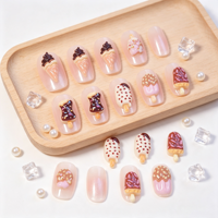 Breloques 3D mini en résine pour ongles, motifs crème glacée, sucettes glacées et gaufres, décorations d'ongles mignonnes sur le thème de l'été, pour manucure DIY