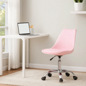 Venta al por mayor cómoda moderna asequible Rosa acolchado <span class=keywords><strong>tulip</strong></span>án giratorio plástico <span class=keywords><strong>Silla</strong></span> de <span class=keywords><strong>escritorio</strong></span> de oficina - Product Image 3
