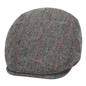 قبعة عريضة سميكة دافئة ذات جودة عالية قبعة عصرية للسيدات مسطحة جديدة