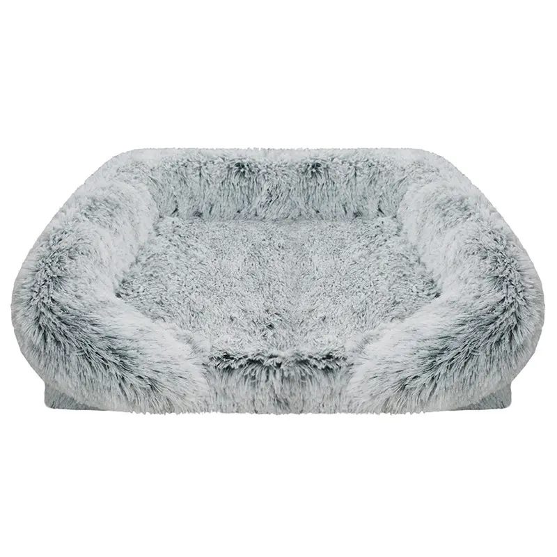 Lớn Con Chó Giường Sofa Fluffy Sang Trọng Con Chó Nhà Vật Nuôi Di Động Sofa Mat Dài Sang Trọng Ấm Áp Cũi Ấm Áp Vật Nuôi Giường Hình Ảnh Vật Nuôi Nghỉ ngơi Ngủ