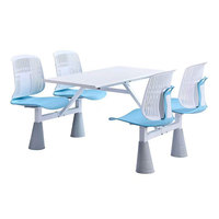 Table à manger en acier pour quatre personnes au design moderne, mobilier pour la maison, la cantine scolaire ou le restaurant, en métal pour un usage en appartement