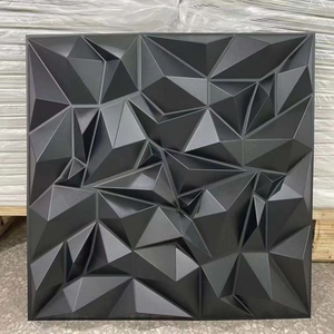 Tấm ốp tường PVC cách nhiệt màu đen kim cương bề mặt 50x50 cm bán chạy, thiết kế trang trí 3D - Product Image 2