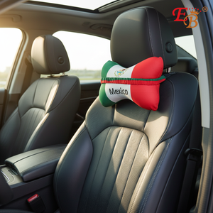 Almohada de cuero para el cuello del coche Eb Sports Style 11X7 con función de ventilación, hecha en México - Product Image 3