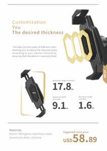 Support de téléphone de rétroviseur à pince rapide pour vélos et motos Support mobile pratique - Product Image 5