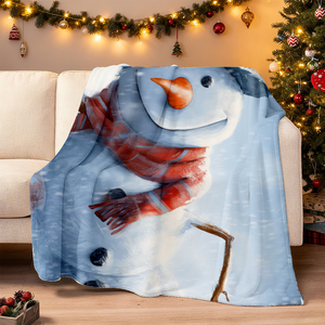 Coperta natale pupazzo di neve di flanella-Multi formato morbido traspirante caldo per le vacanze coperta per il divano, letto, decorazioni per la casa Festive - Product Image 3