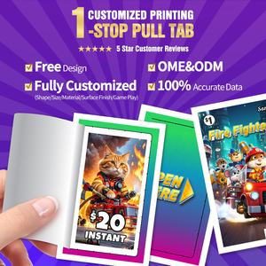 Bon prix Pull Tabs Billets de jeu Usine Vente en gros Impression numérique Cmyk Papier Données variables Personnalisé - Product Image 1