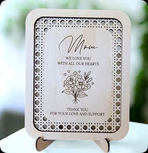 Regalo Personalizado para el Día de la Madre, Arco/Rectángulo Decorativo para Mesa, Soporte de Madera Contrachapada para Letreros del Día de la Madre, 100 Piezas - Product Image 3