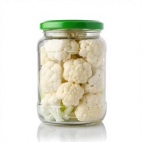 Encurtidos de coliflor en tarro, conservados en salmuera, sabor salado, contenedor de almacenamiento de verduras