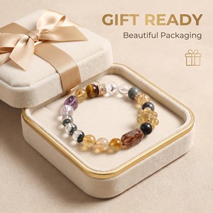 Bracciale Elastico con Perline e Design a Farfalla in Pietre Naturali, con Citrino, Ametista e <span class=keywords><strong>Occhio</strong></span> <span class=keywords><strong>di</strong></span> <span class=keywords><strong>Tigre</strong></span> per Donne - Product Image 6