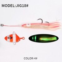 100g 150g 200g 250g 300g Leurre de pêche à la traîne pour calamar, type jupe, avec tête de jig en caoutchouc pour snapper