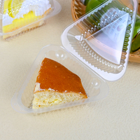 Boîtes d'emballage personnalisées pour gâteaux en forme de triangle, en forme de sandwich, en forme de tarte, en forme de tranche de gâteau, en plastique PS, à charnière, à clapet