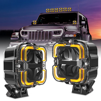 Phare de travail LED LOYO 4x4 pour camion, 65W, projecteur auxiliaire sans bordure, cube tout-terrain, feu antibrouillard, 4 pouces, pour conduite hors route