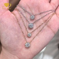 IGI Sertifikalı DEF VS Laboratuvar Elması 10k 14k 18k Altın Tektaş Elmas Bezel İşlemeli 0.3ct - 1ct Yuvarlak Elmas Kolye Ucu