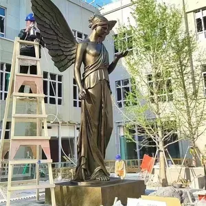Outdoor Standbeeld Engel Vleugels Metalen Sculptuur Custom Standbeeld Voor Stad Sculptuur