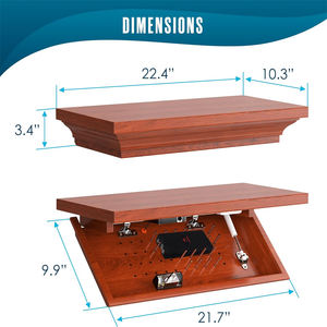 رف إخفاء منزلي خشب الجوز أثاث مقصورة سرية ، رف مخفي آمن ، باب تخزين رف مخفي - Product Image 3