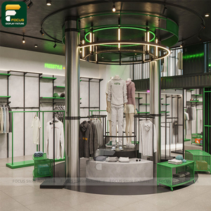 ชั้นวางเสื้อผ้าสำหรับร้านเสื้อผ้าหรูหราทันสมัย ตู้เก็บเสื้อผ้า แผงผนัง ตู้แคชเชียร์ - Product Image 2