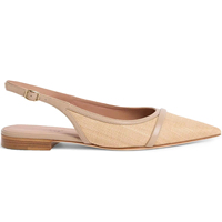 Sandales plates à bout pointu pour femmes, sexy et tendance, chaussures plates en raphia tissé élégantes pour femmes